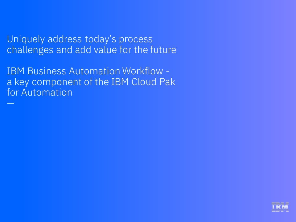 IBM Business Automation Workflow