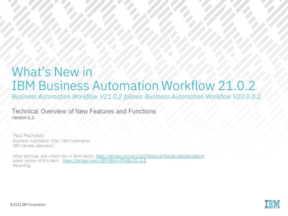 What's New in IBM Business Automation Workflow 21.0.2